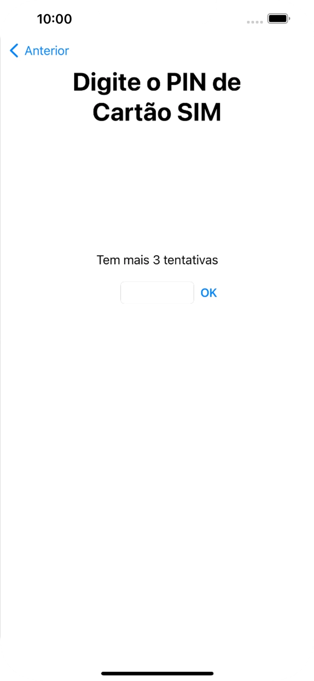 Se o cartão SIM estiver bloqueado, deve introduzir o código PIN e premir OK.