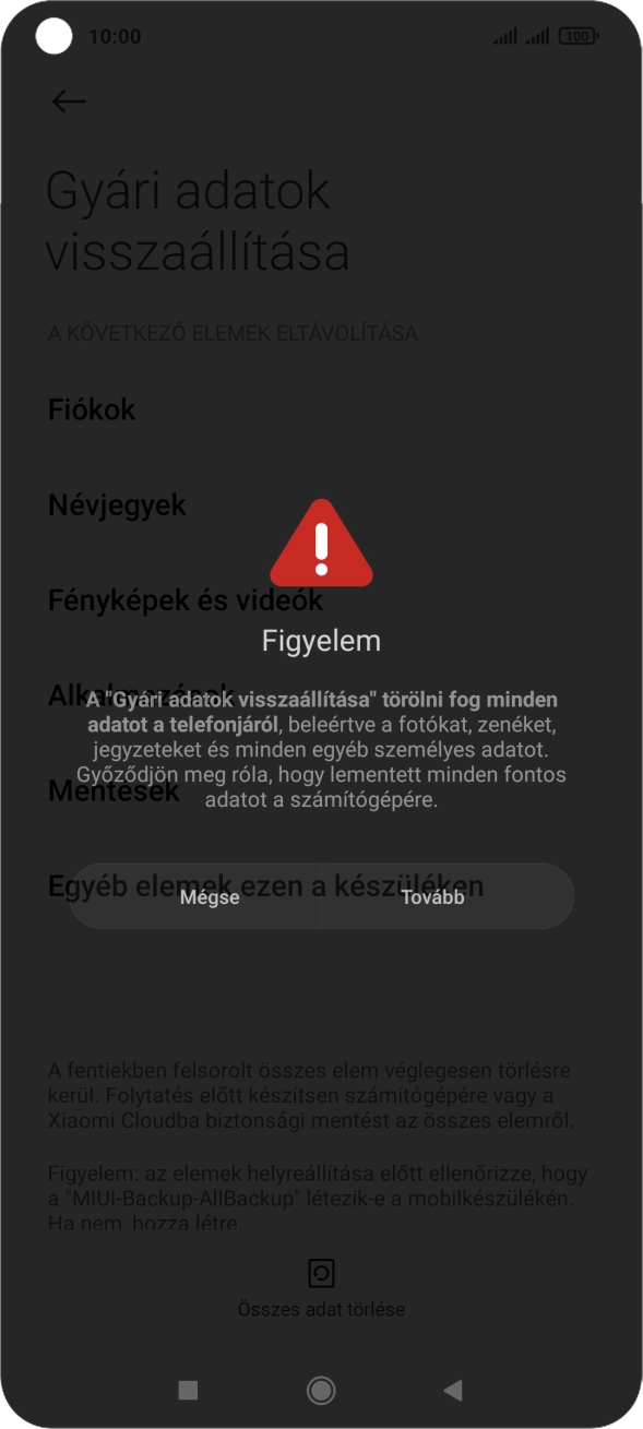 Válaszd a Tovább lehetőséget.