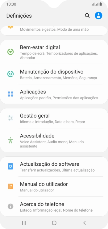 Prima Acerca do telefone.