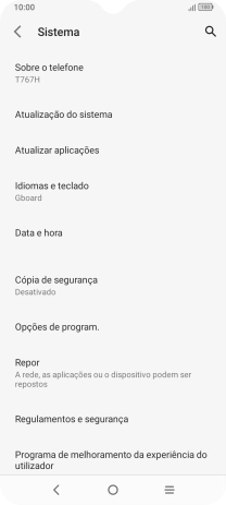 Prima Sobre o telefone.