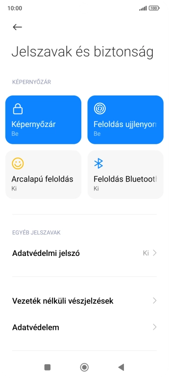 Válaszd a Képernyőzár lehetőséget.