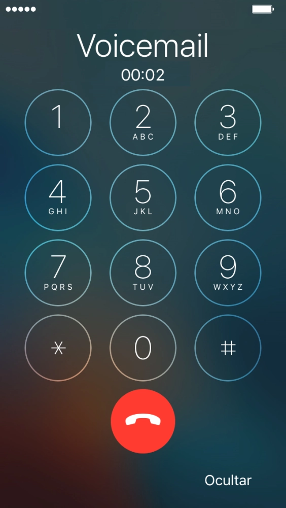 Prima o ícone para terminar chamada para terminar a chamada.