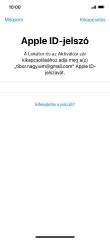 Válaszd a Kikapcsolás lehetőséget.