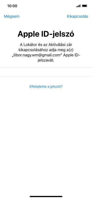 Válaszd a Kikapcsolás lehetőséget.