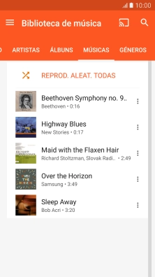 Prima o ficheiro de música pretendido.
