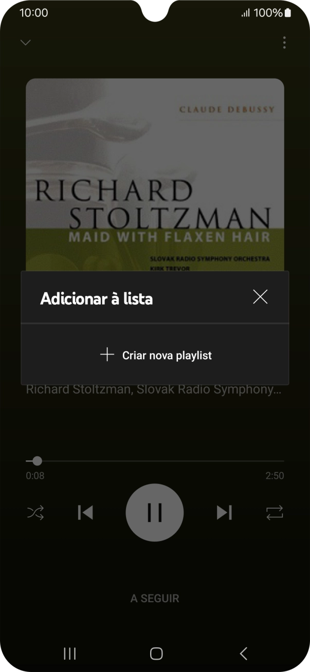 Prima Criar nova playlist.