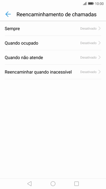 Prima o tipo de desvio pretendido.