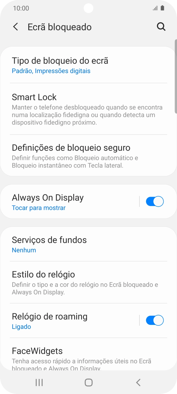 Prima Tipo de bloqueio do ecrã e introduza o código adicional de bloqueio do telefone que criou anteriormente.
