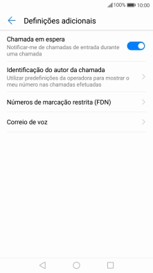 Prima Chamada em espera para ativar ou desativar a função.