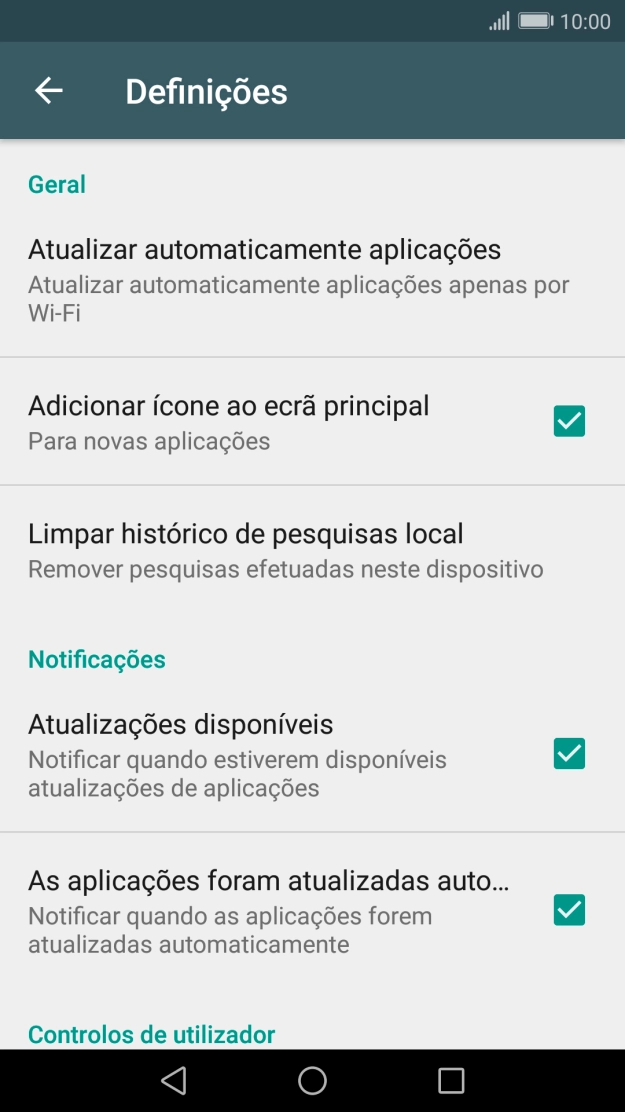 Prima Atualizar automaticamente aplicações.