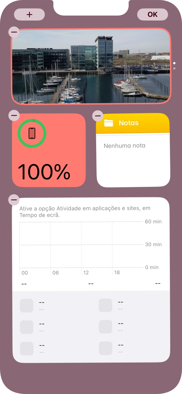 Prima o ícone para adicionar.