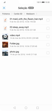 Prima o ficheiro pretendido.