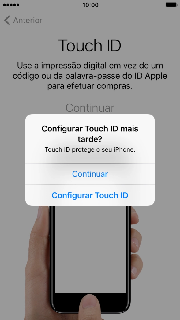Se desativar a função, prima Continuar.