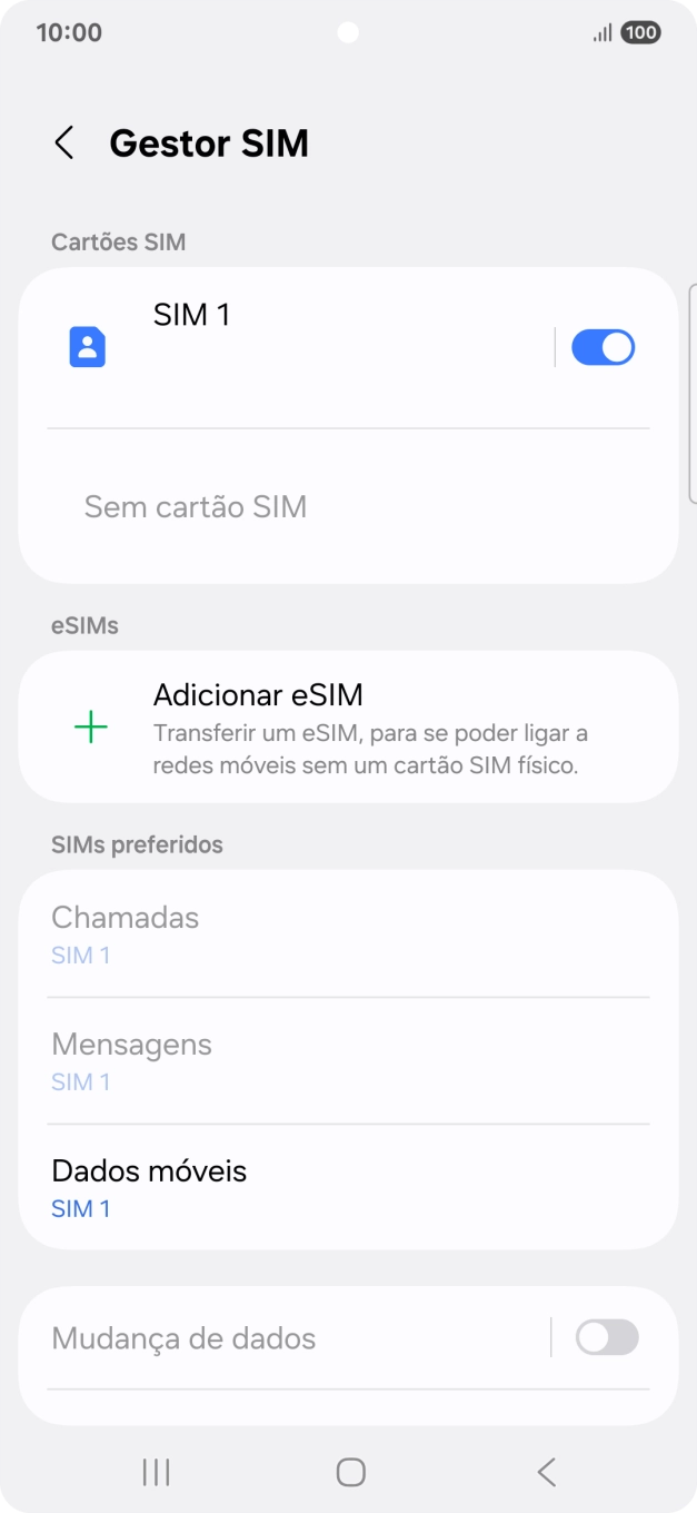 Prima Adicionar eSIM.
