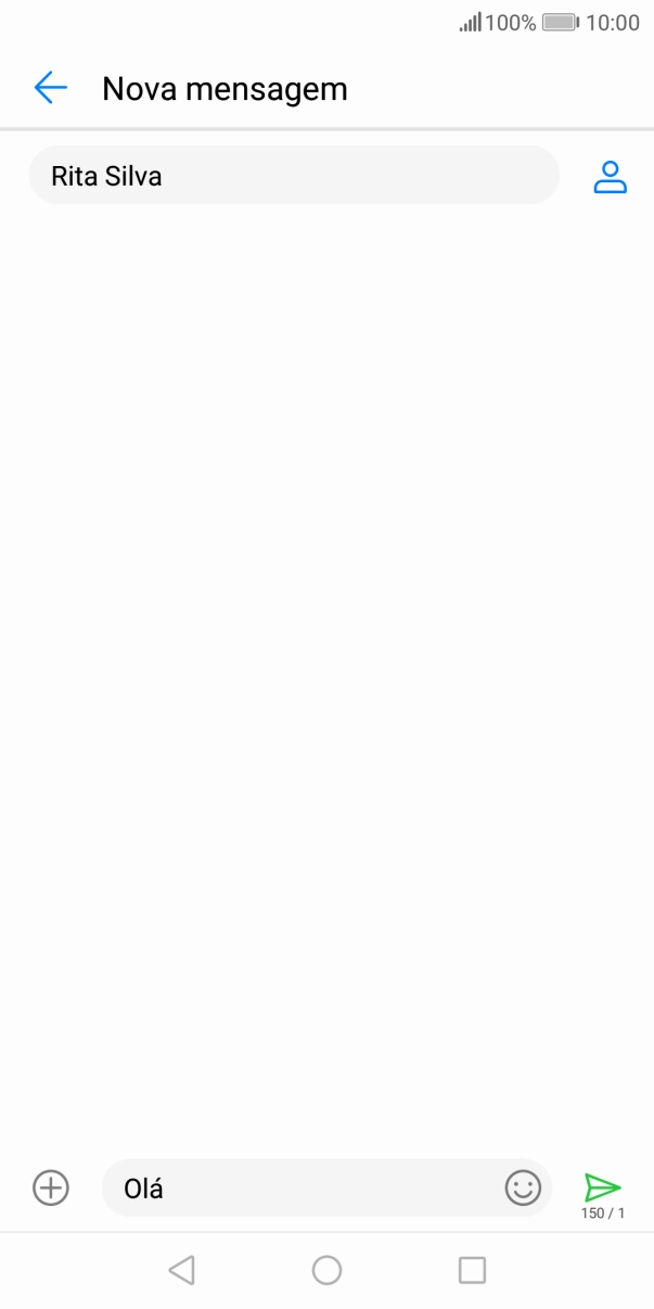 Prima o ícone para enviar quando terminar de escrever a sua mensagem curta.