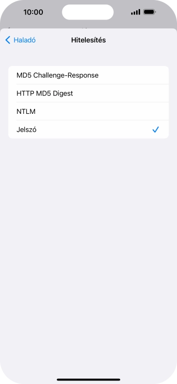 Válaszd a Jelszó lehetőséget.
