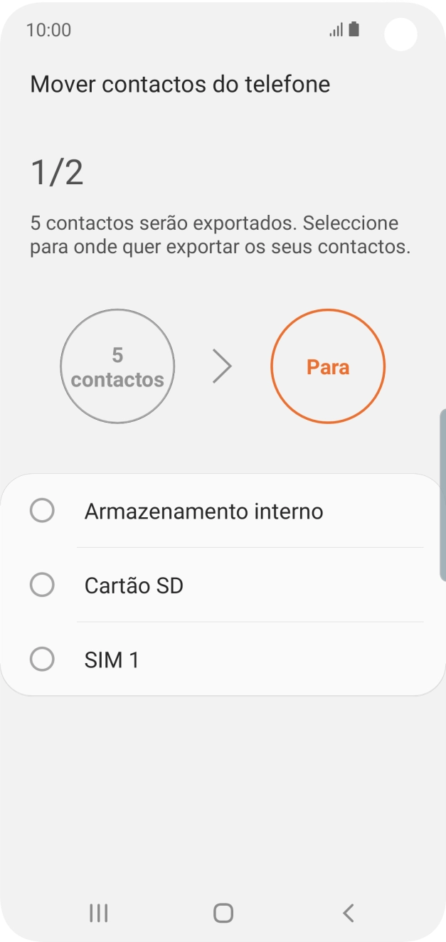 Prima o nome do cartão SIM.