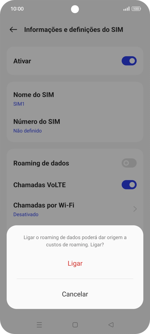 Se ativar a função, prima Ligar.