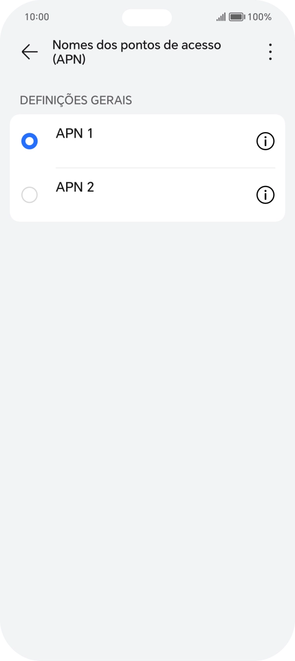 Prima o campo junto à ligação de dados para a ativar.