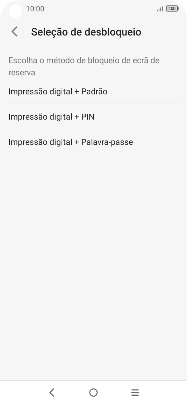 Prima o código de bloqueio do telefone pretendido e siga as indicações no ecrã para estabelecer um código de bloqueio adicional.