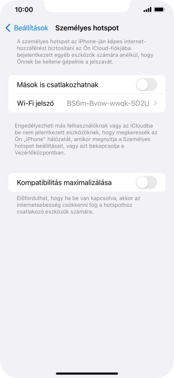 Kattints a Wi-Fi jelszó mezőre, és írd be a kívánt jelszót.