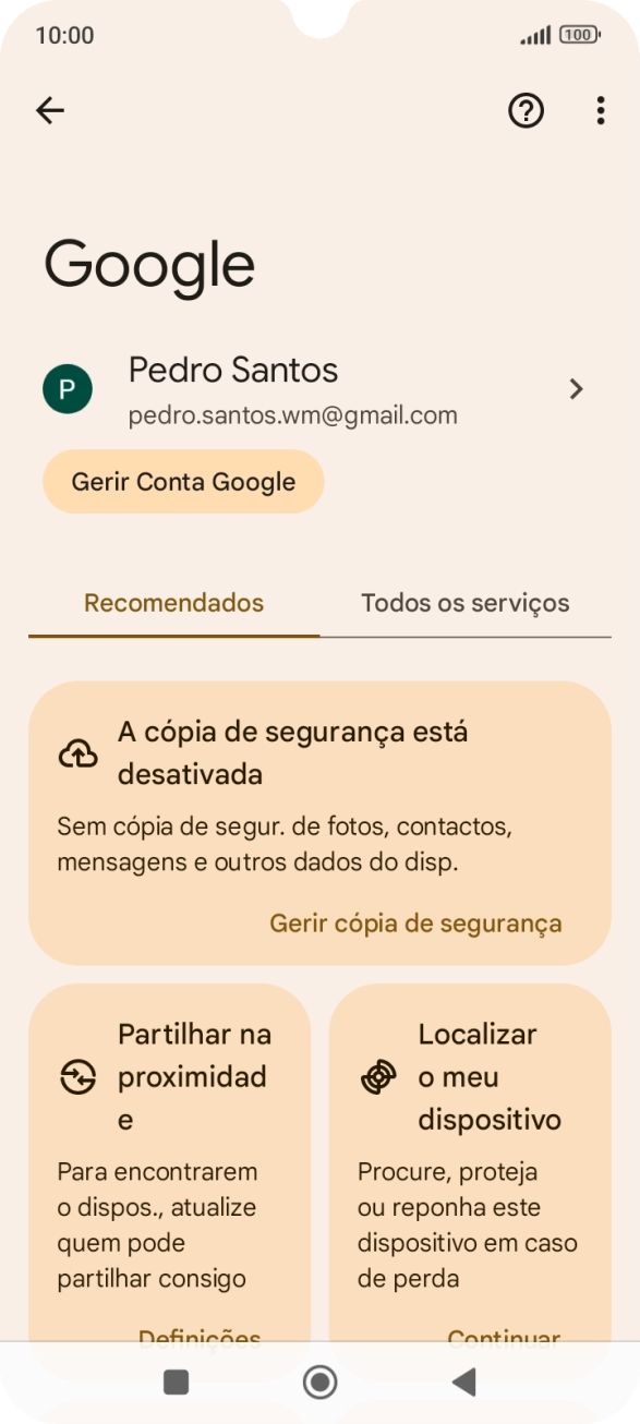 Prima Localizar o meu dispositivo.