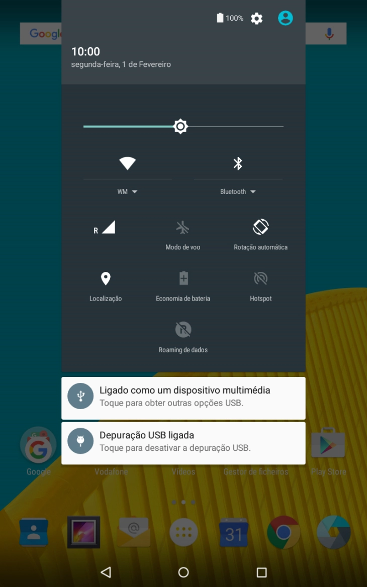 Prima o ícone de definições.