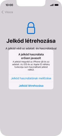 Ha kikapcsolod a funkciót, válaszd a Jelkód használatának mellőzése lehetőséget.