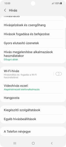 Válaszd a Kiegészítő szolgáltatások lehetőséget.