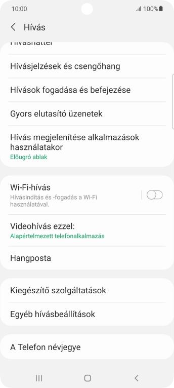 Válaszd a Kiegészítő szolgáltatások lehetőséget.