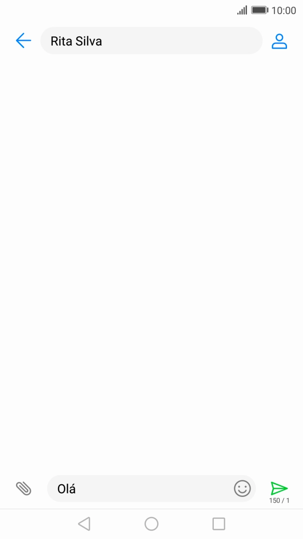 Prima o ícone para enviar quando terminar de escrever a sua mensagem curta.