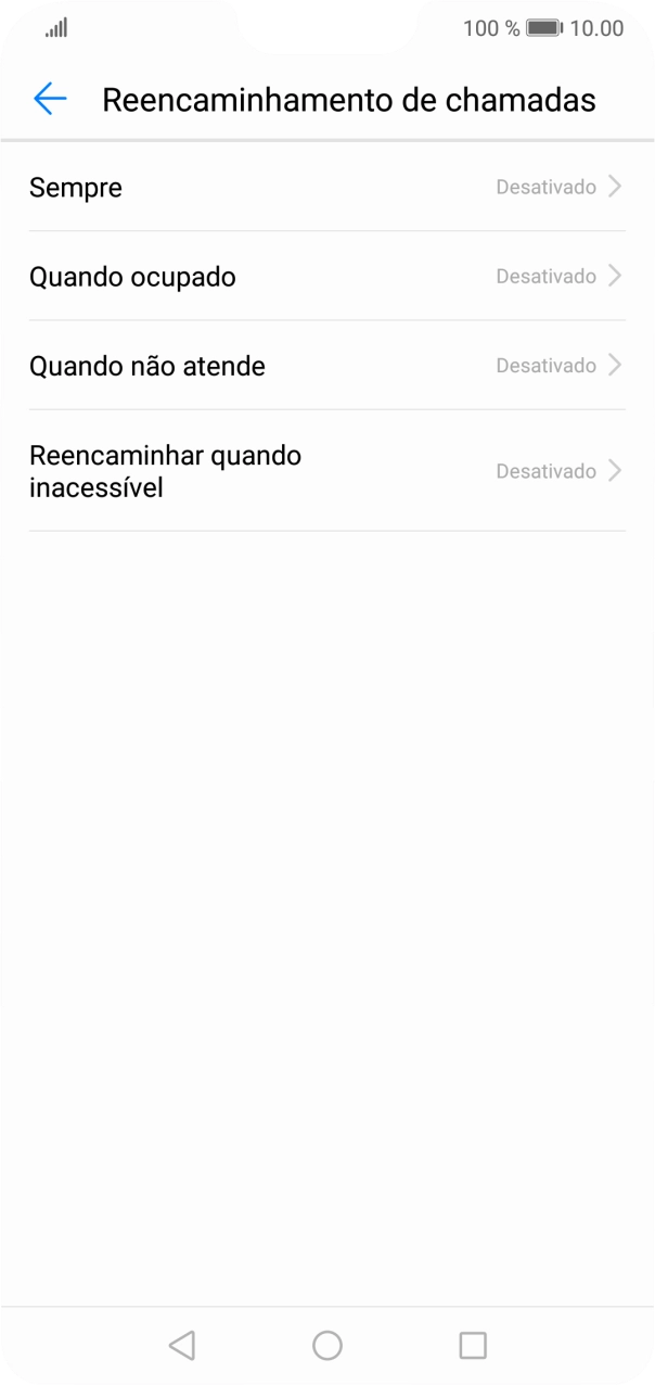 Prima o tipo de desvio pretendido.