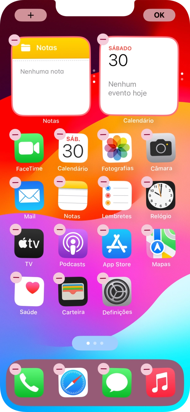 Prima o ícone de páginas do ecrã inicial.