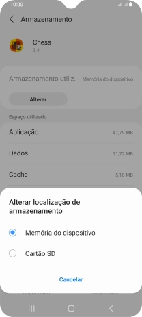 Prima o nome do cartão de memória.