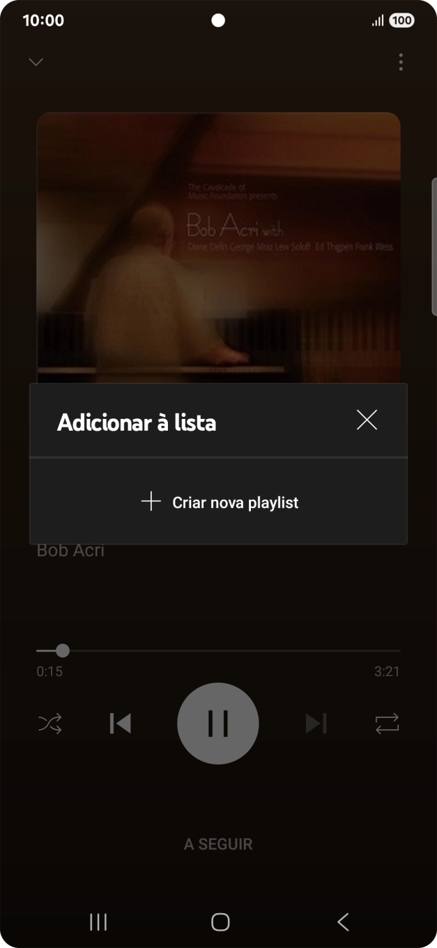 Prima Criar nova playlist.