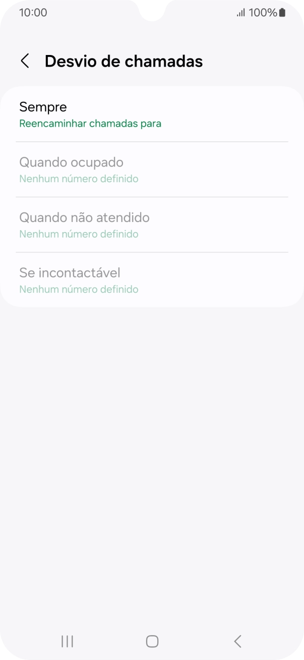 Prima o tipo de desvio pretendido.