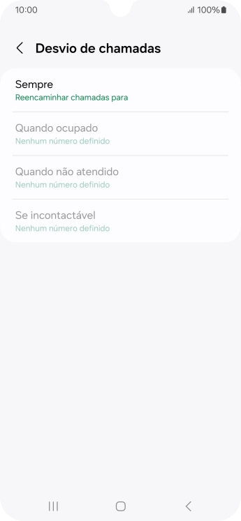 Prima o tipo de desvio pretendido.