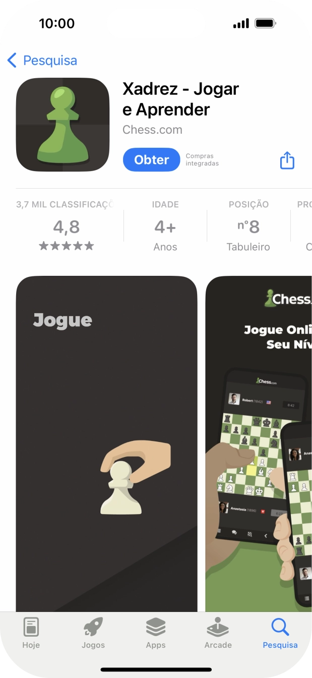 Prima Obter e siga as indicações no ecrã para instalar a app.