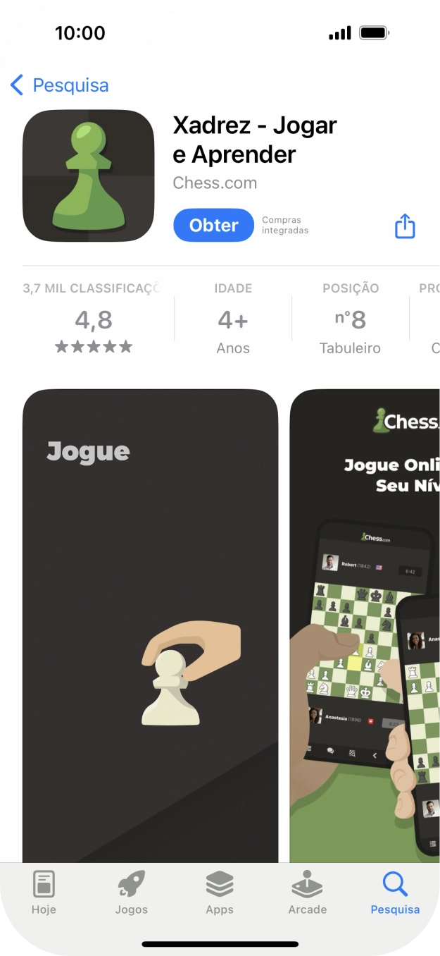 Prima Obter e siga as indicações no ecrã para instalar a app.