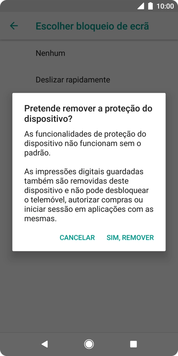 Prima SIM, REMOVER.