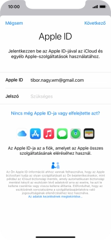 Kattints a „Jelszó” melletti mezőre, és írd be az Apple ID-d jelszavát.