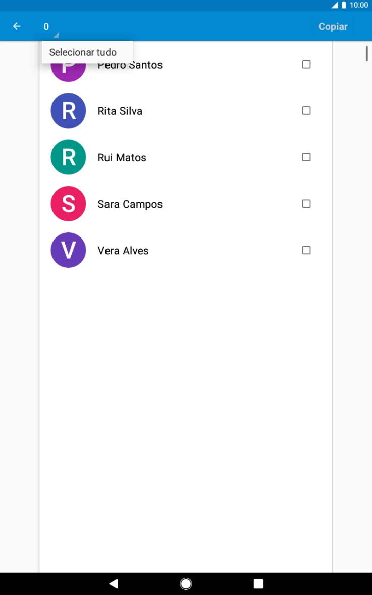 Prima Selecionar tudo.