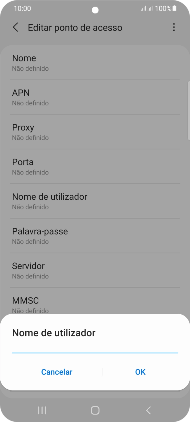 Introduza vodafone e prima OK.