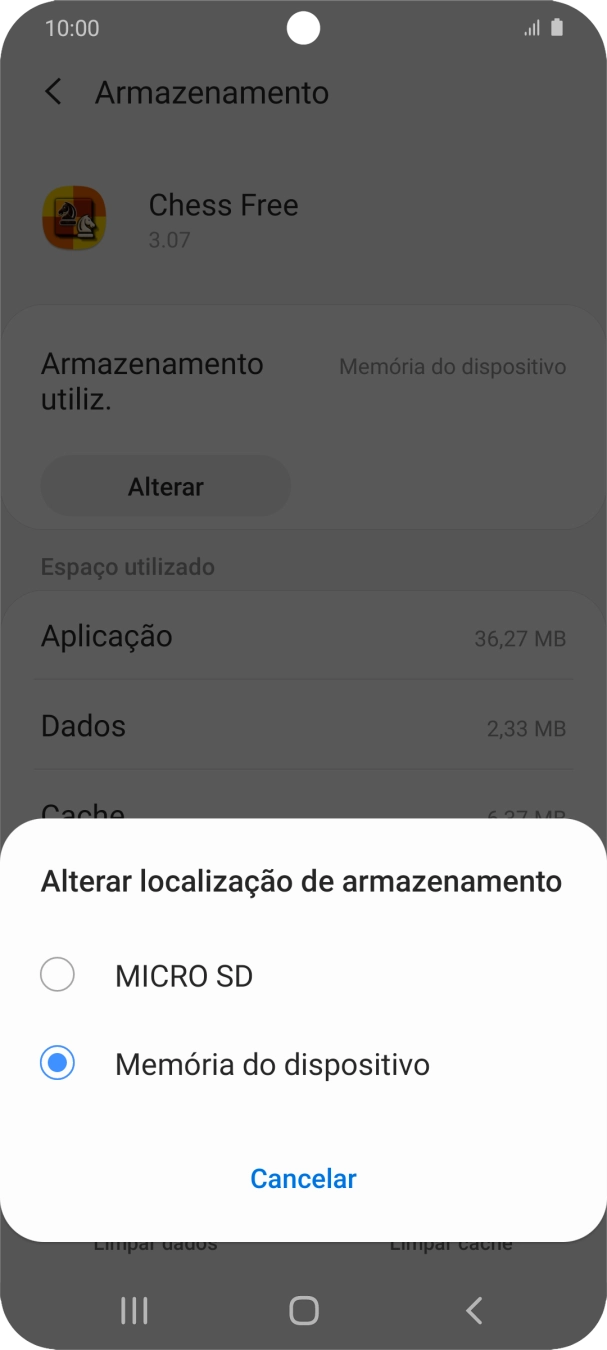 Prima o nome do cartão de memória.