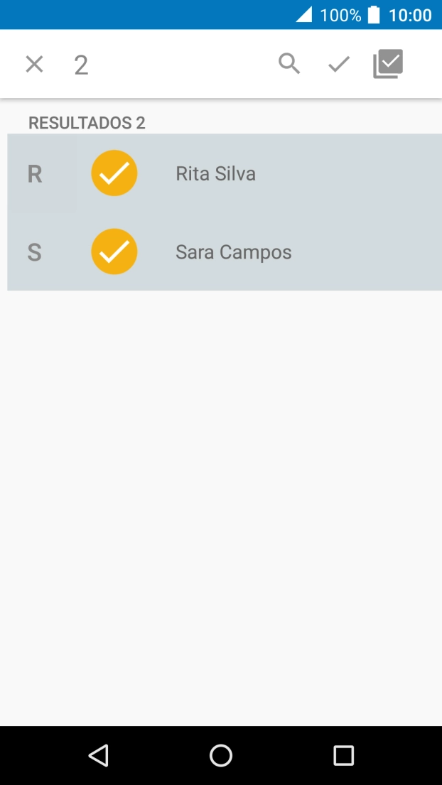 Prima o ícone para aceitar.