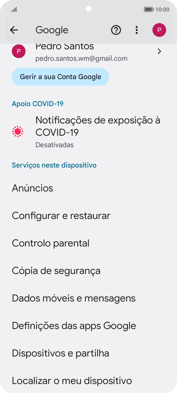 Prima Localizar o meu dispositivo.