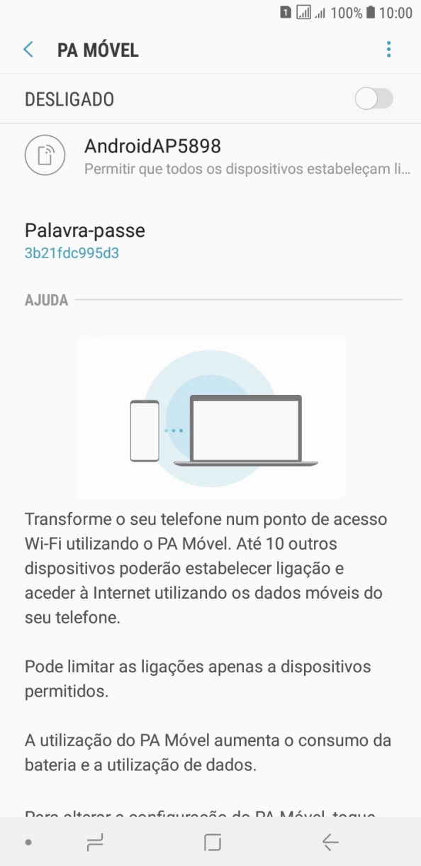 Prima o ícone de menu.