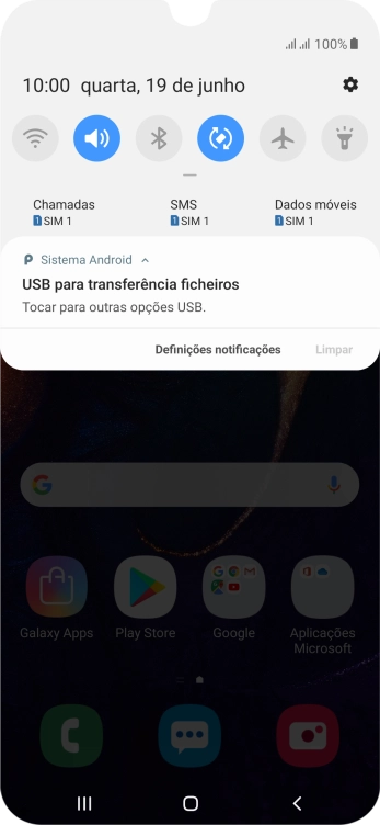 Prima Tocar para outras opções USB..