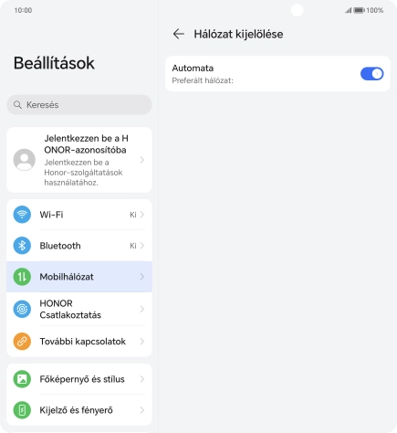 Kattints az „Automata” melletti csúszkára a funkció kikapcsolásához.