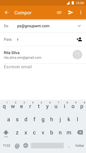 Prima o contacto pretendido.